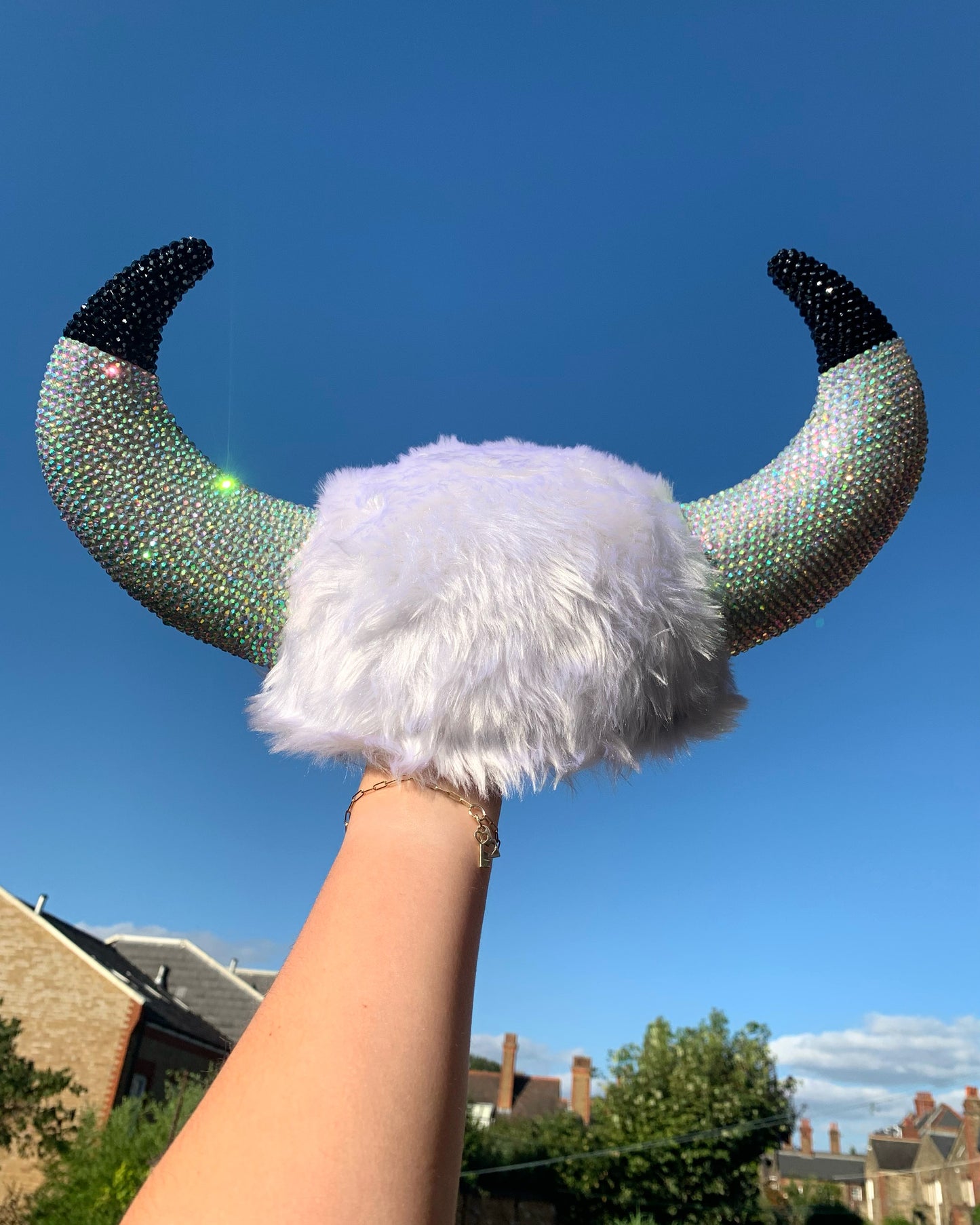 Rhinestone Viking Helmet
