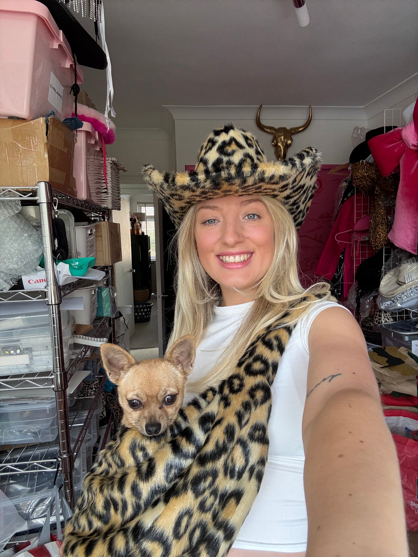 Snow Leopard Fur Cowboy Hat