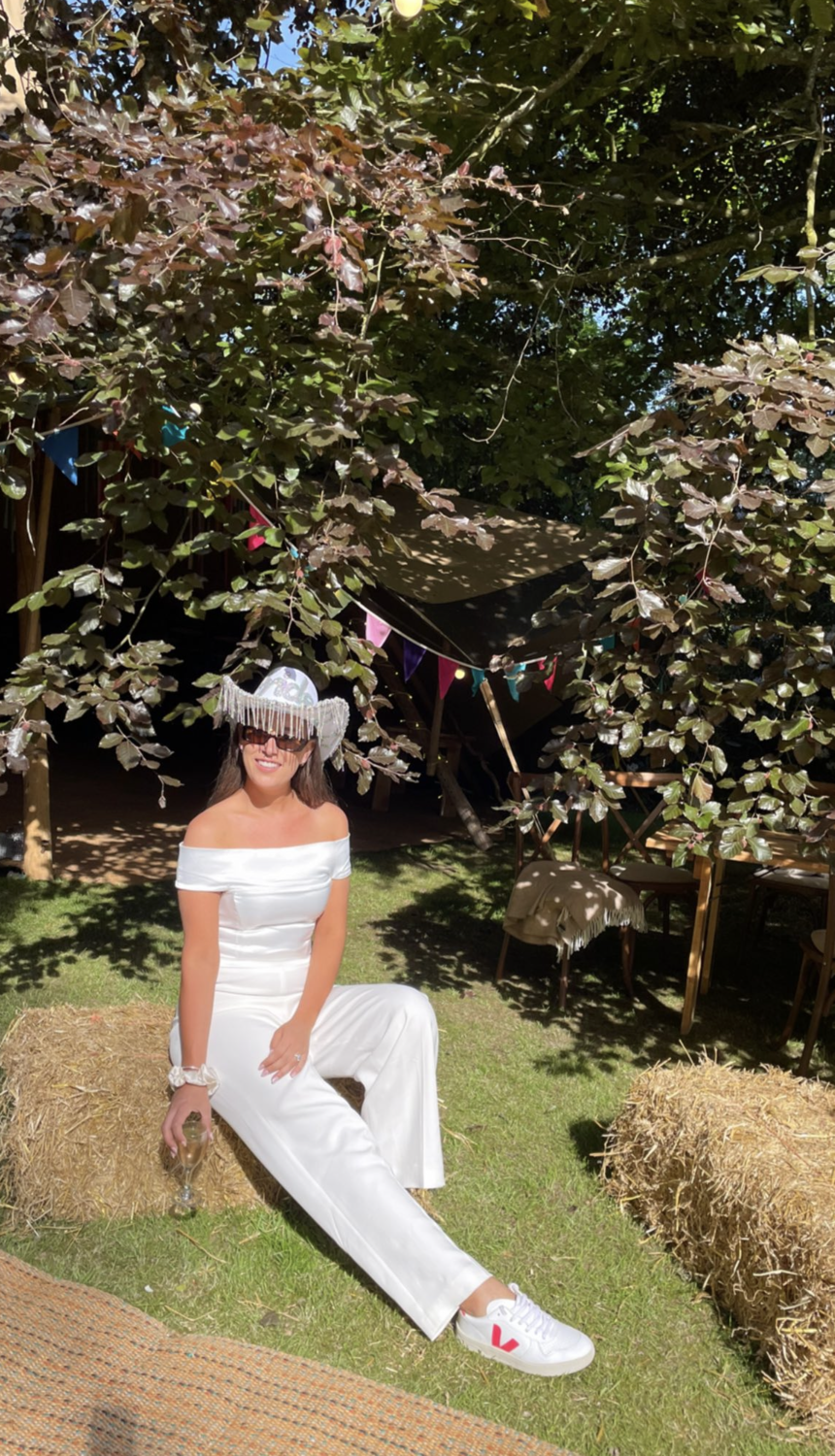 Rhinestone Fringe Star Bride Cowboy Hat