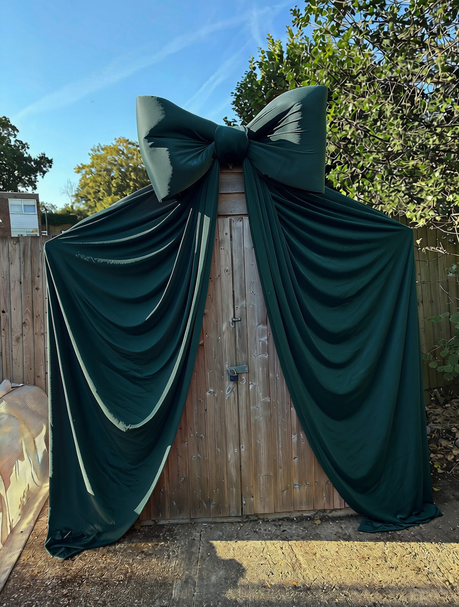 Giant Green Velvet Doorway Entrance Bow