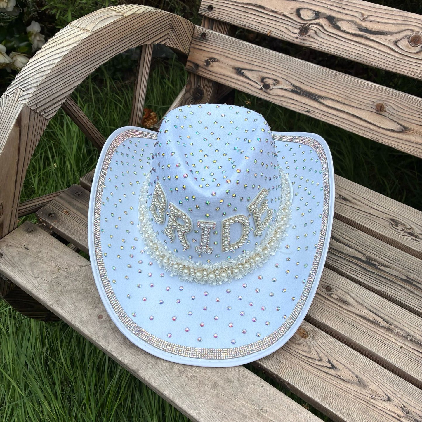 Pearl & Rhinestone Bride Cowboy Hat