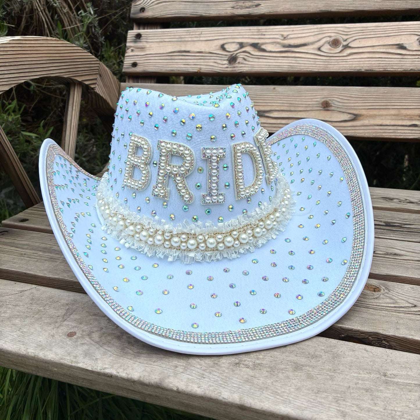 Pearl & Rhinestone Bride Cowboy Hat
