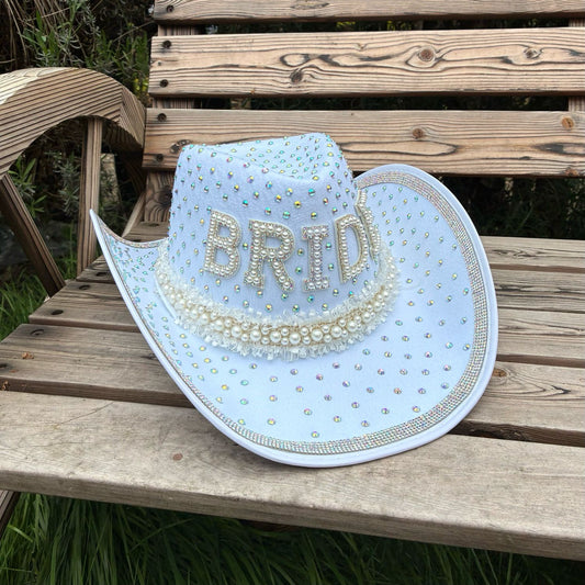 Pearl & Rhinestone Bride Cowboy Hat