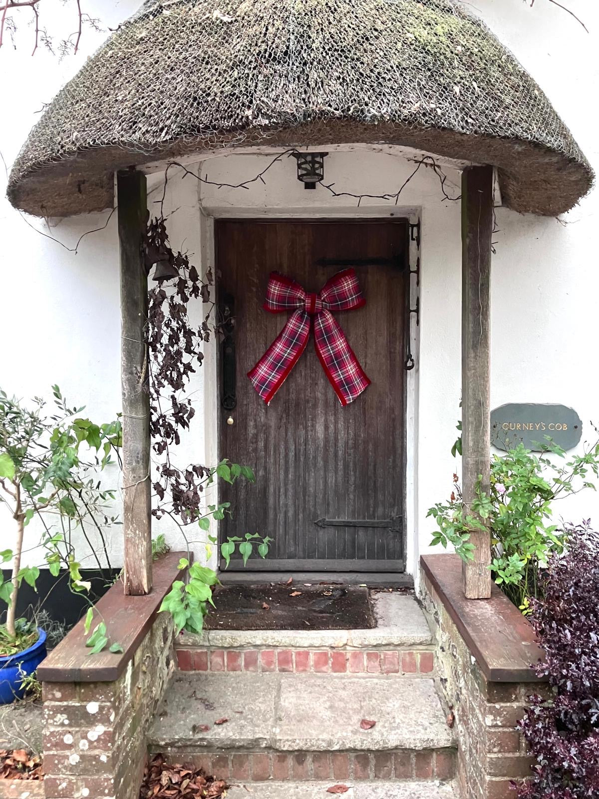 Red Tartan Door Bow