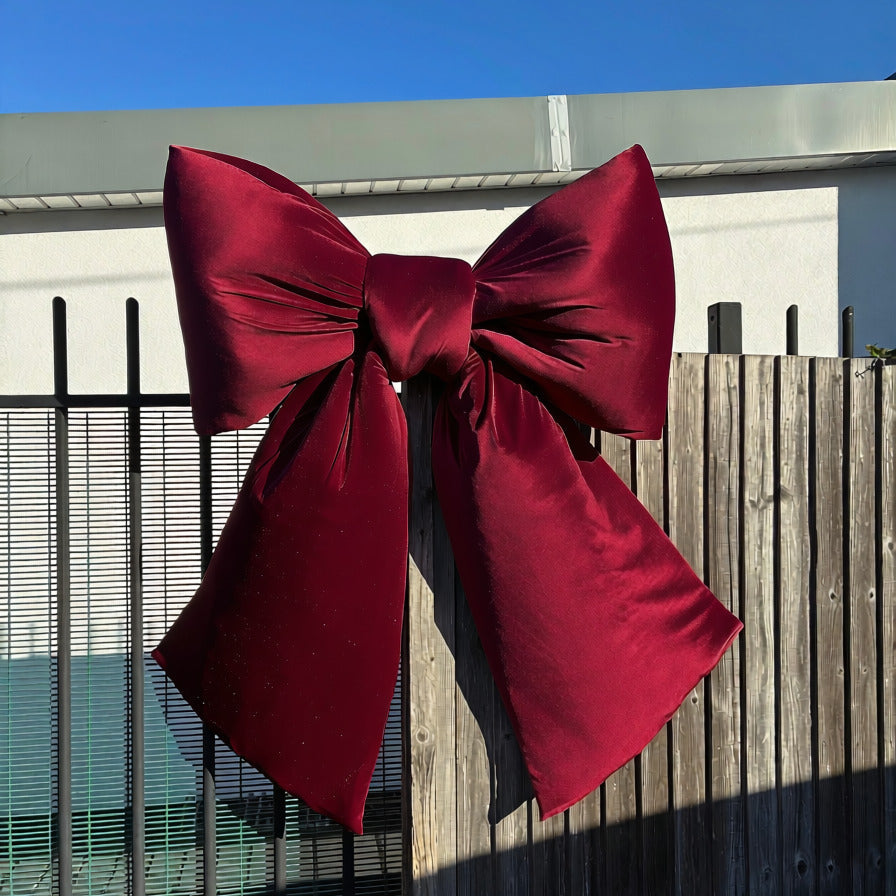 Burgundy Red Giant Velvet Bow