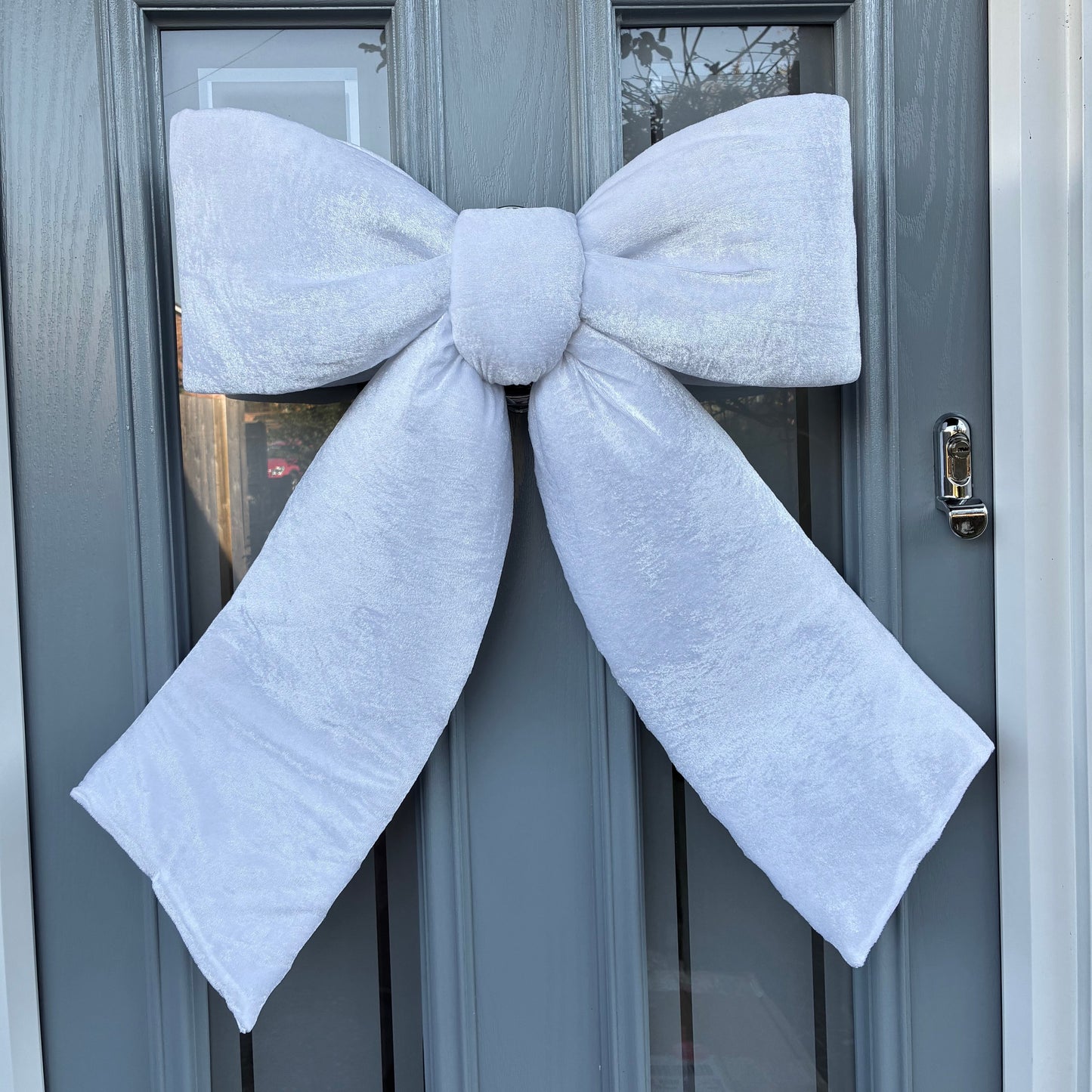 White Velvet Door Bow