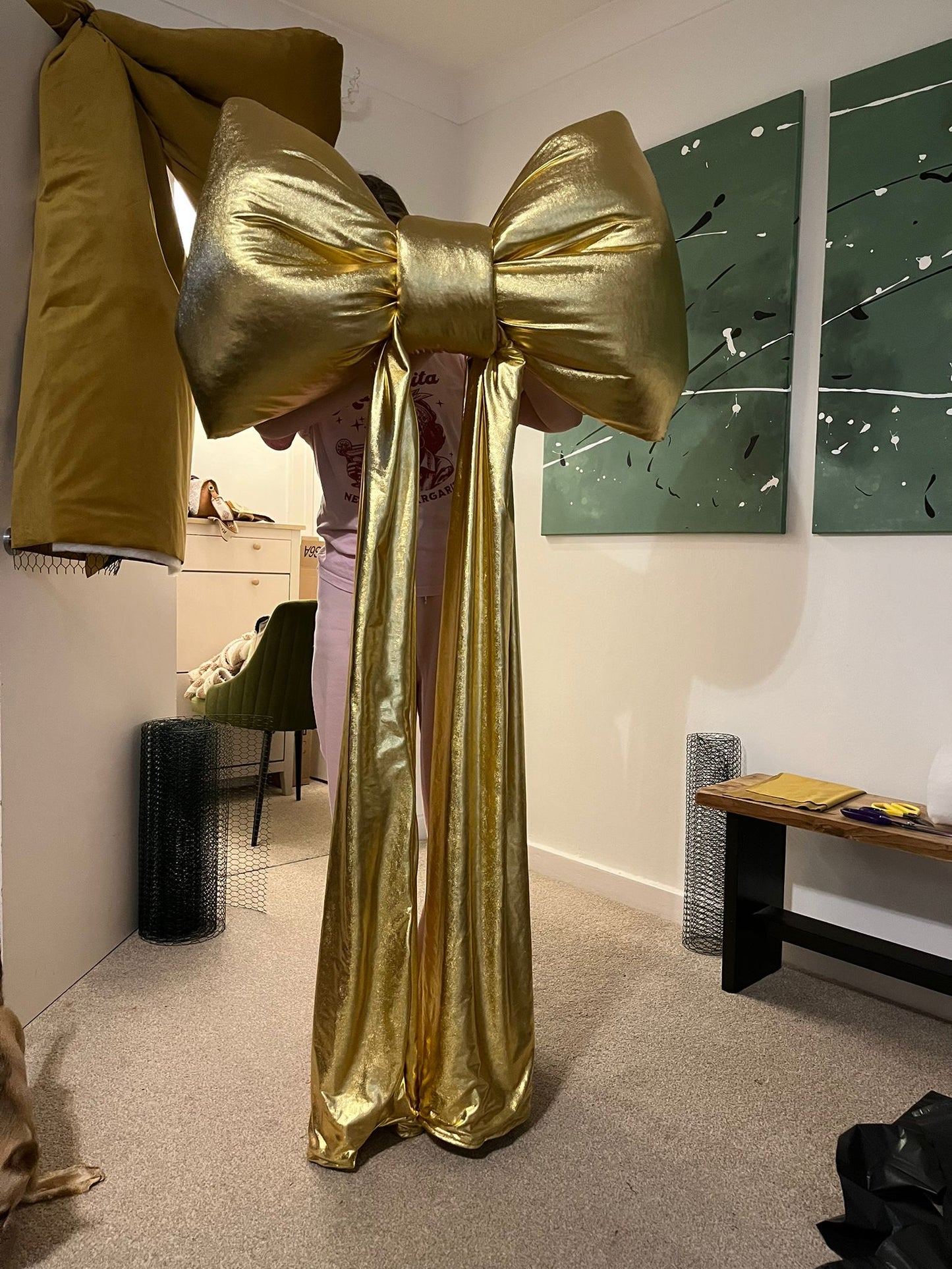 Giant Metallic Gold Doorway Entrance Bow