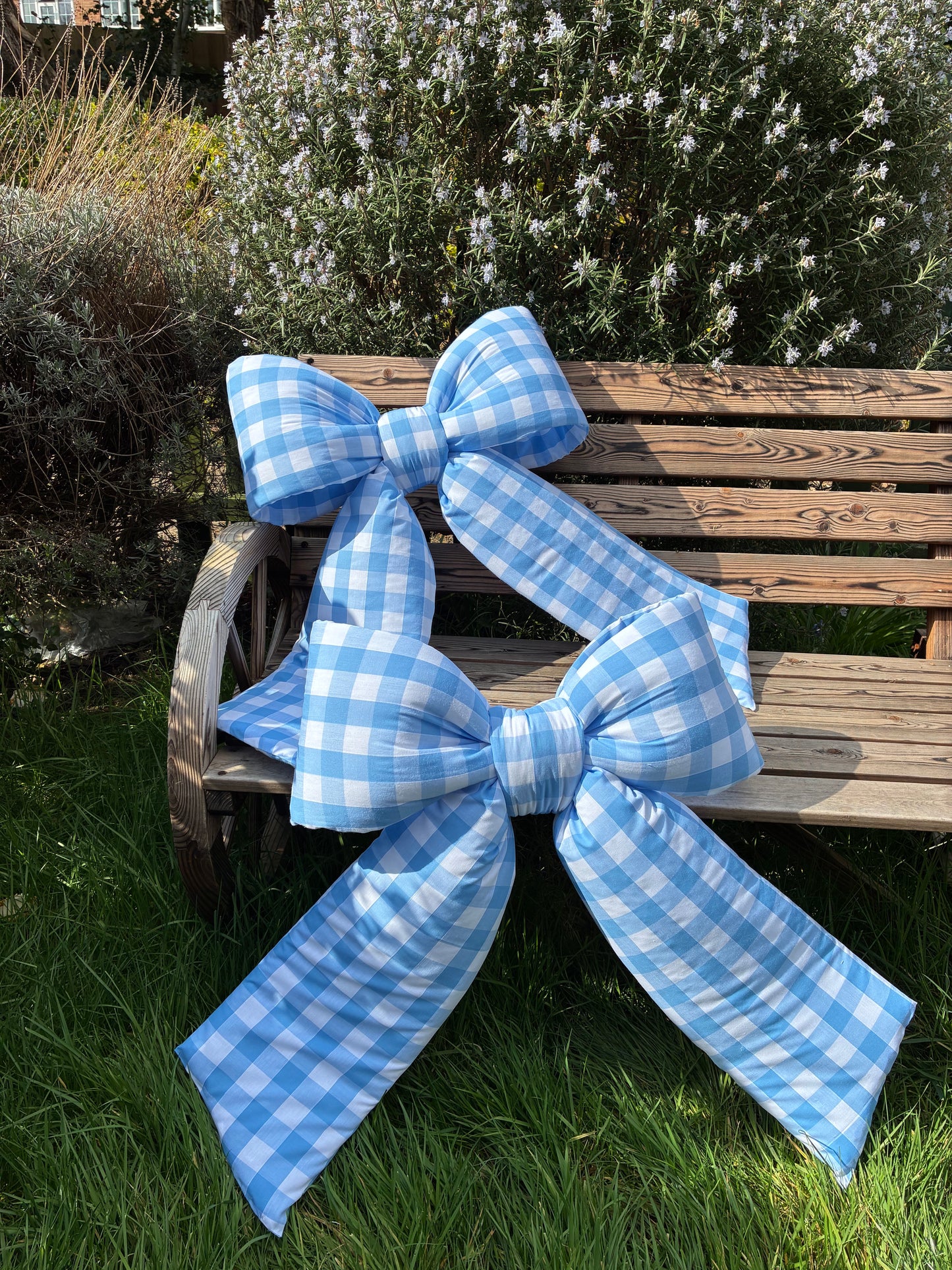 Baby Blue Gingham Bow