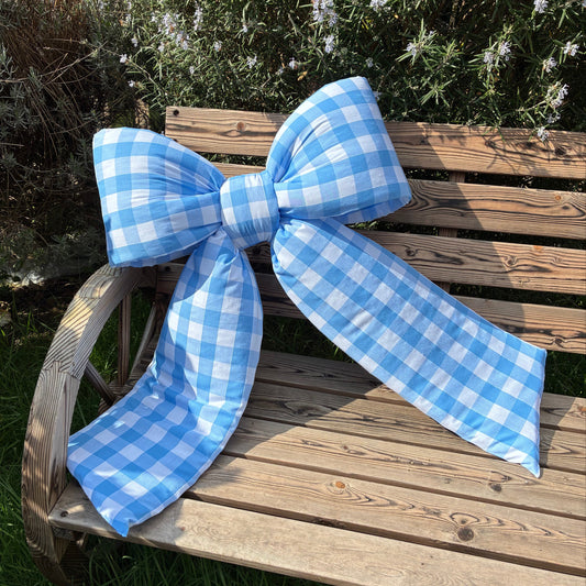Baby Blue Gingham Bow