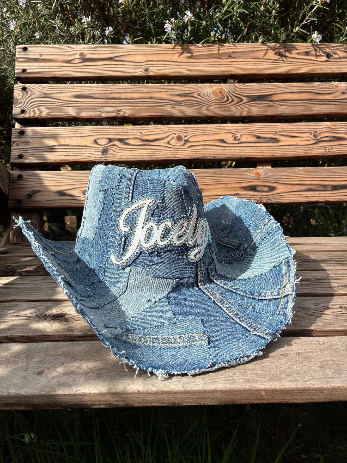 Personalised Recycled Midi Denim Cowboy Hat