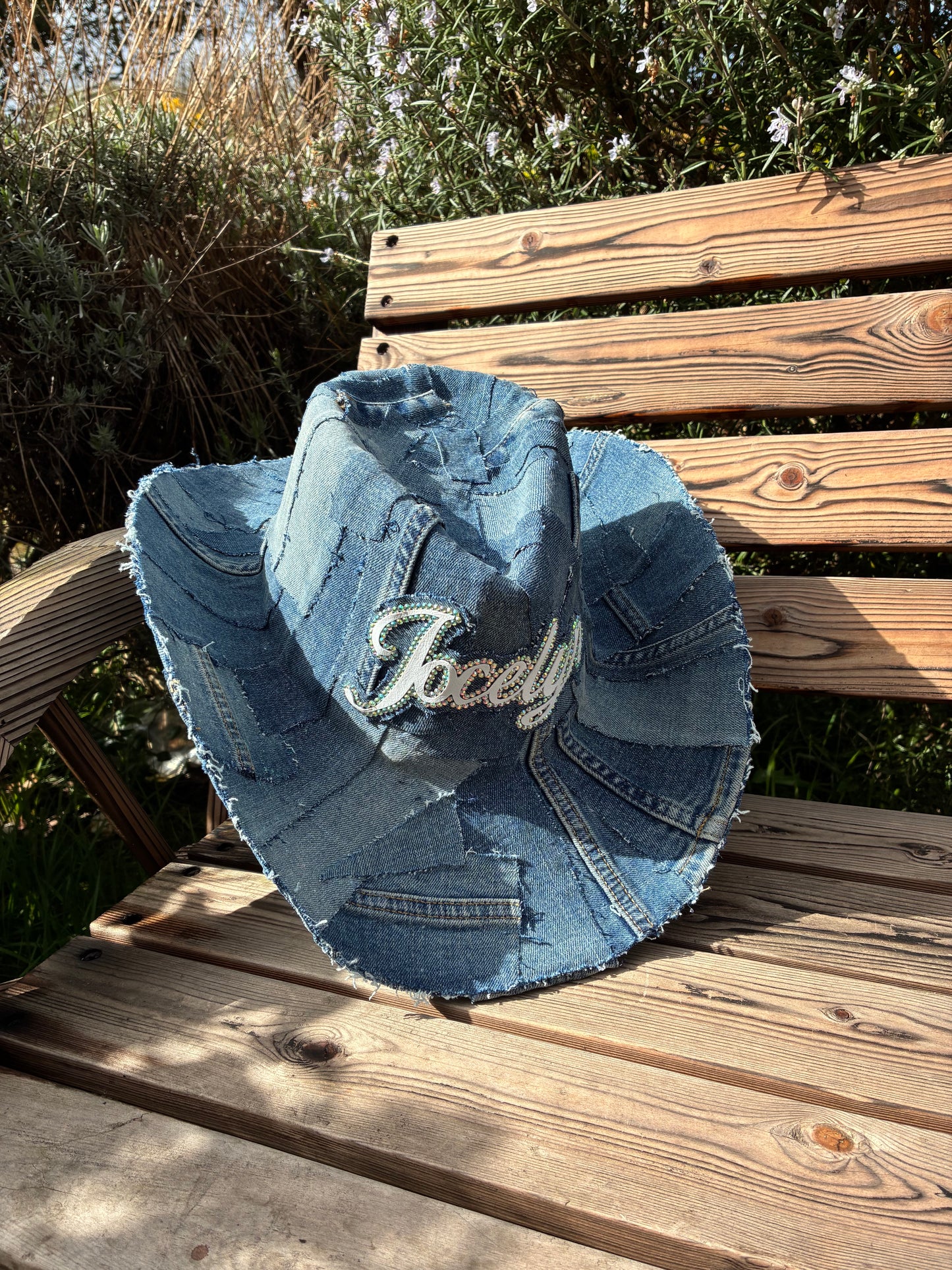 Personalised Recycled Midi Denim Cowboy Hat