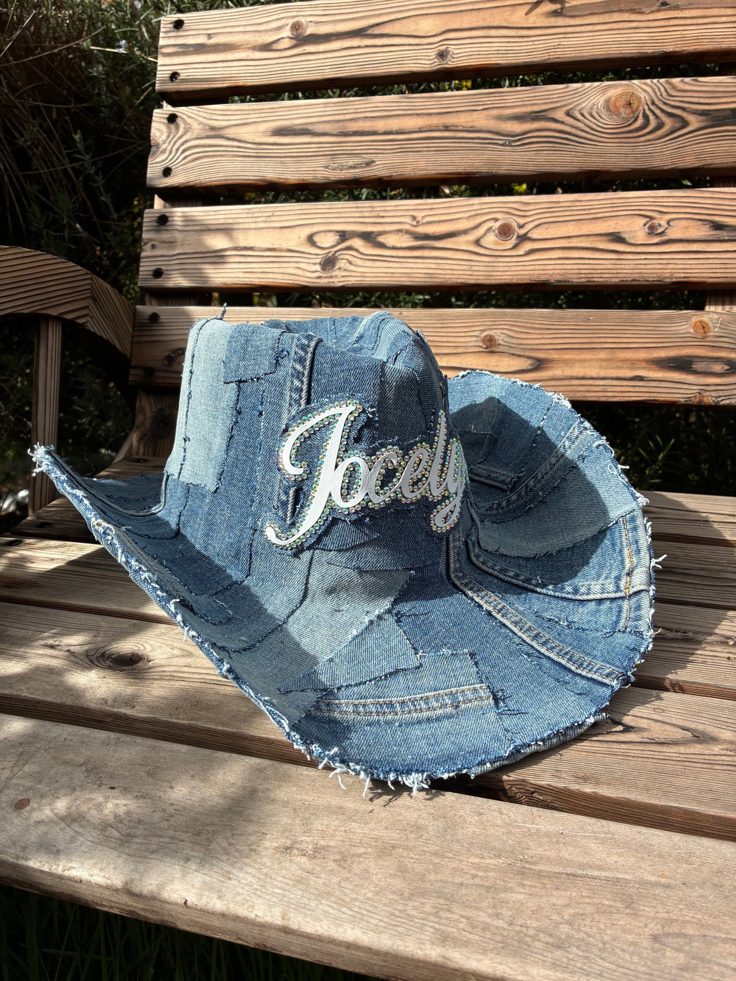 Personalised Recycled Midi Denim Cowboy Hat