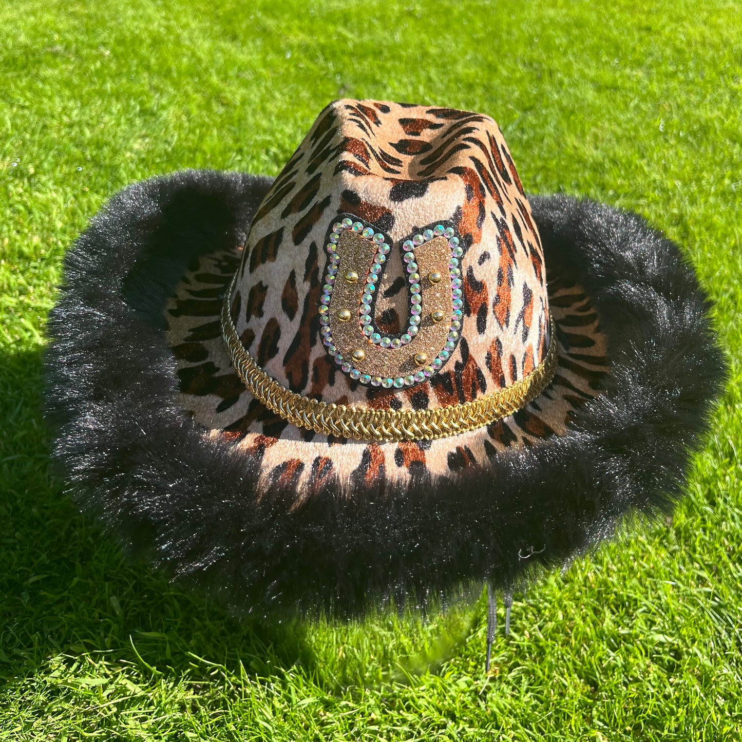 Leopard Print Horseshoe Cowboy Hat