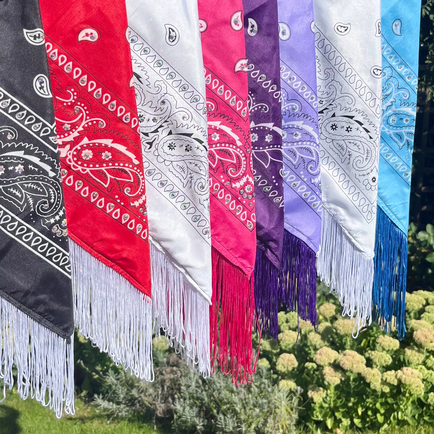 Fringe Rhinestone Bandanas