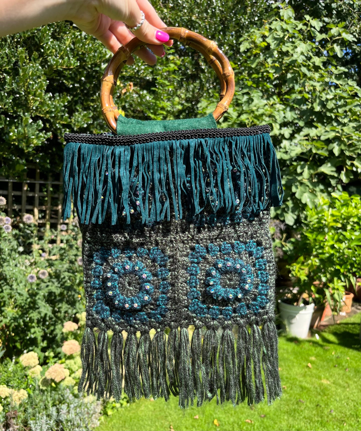 Metallic Crochet Evening Bag