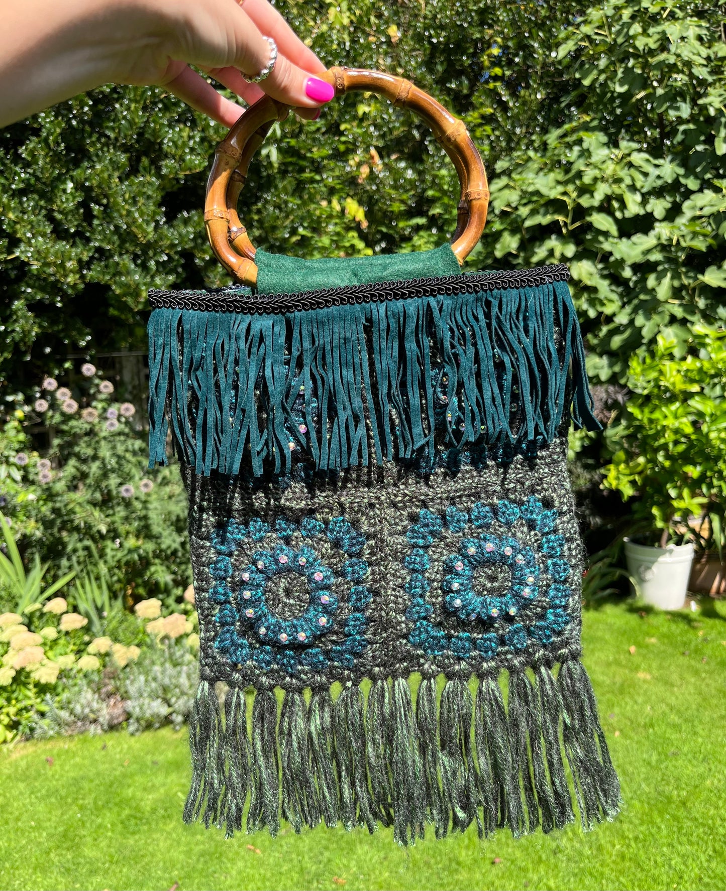 Metallic Crochet Evening Bag