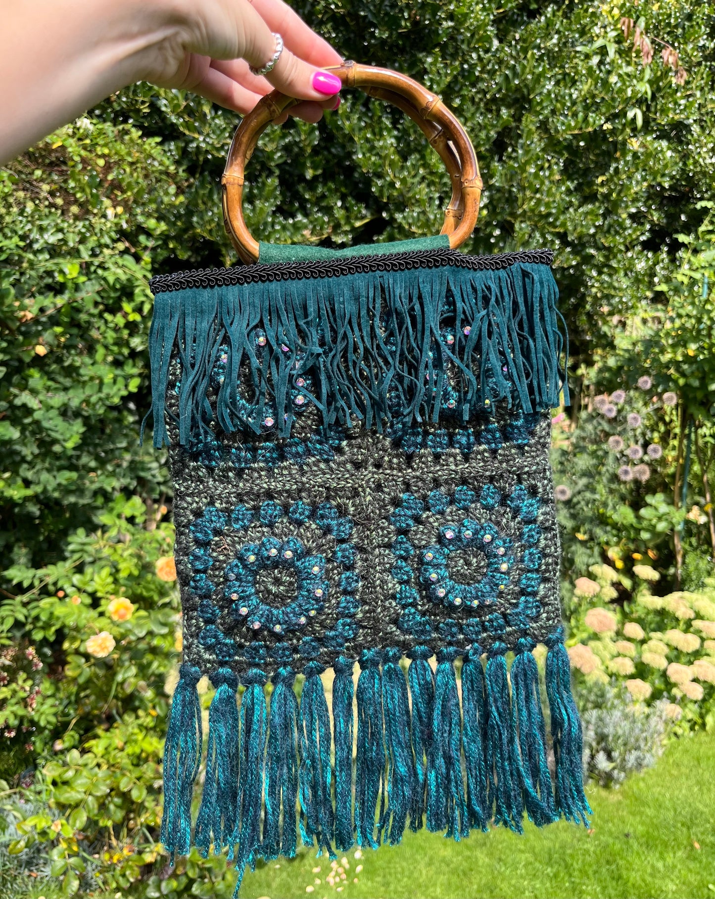 Metallic Crochet Evening Bag