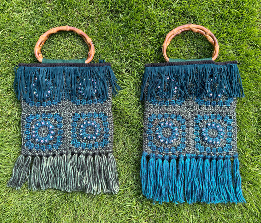 Metallic Crochet Evening Bag