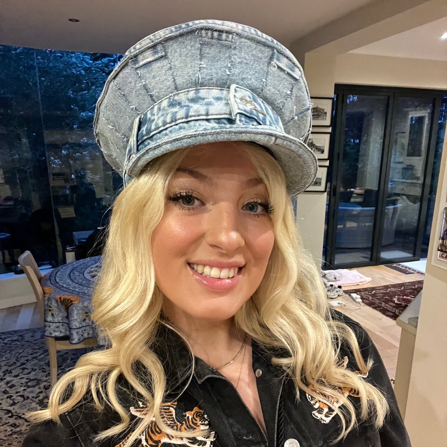 Denim Military Hat