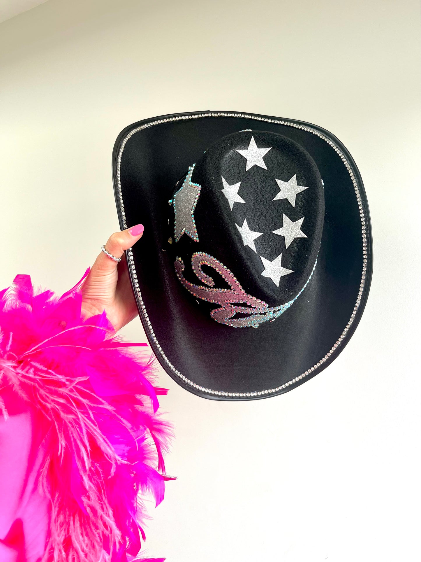 Personalised Rhinestone Festival Cowboy Hat