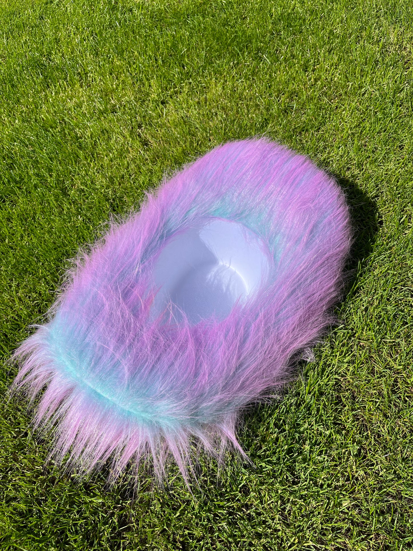 Lilac & Blue Two-Tone Fluffy Cowboy Hat