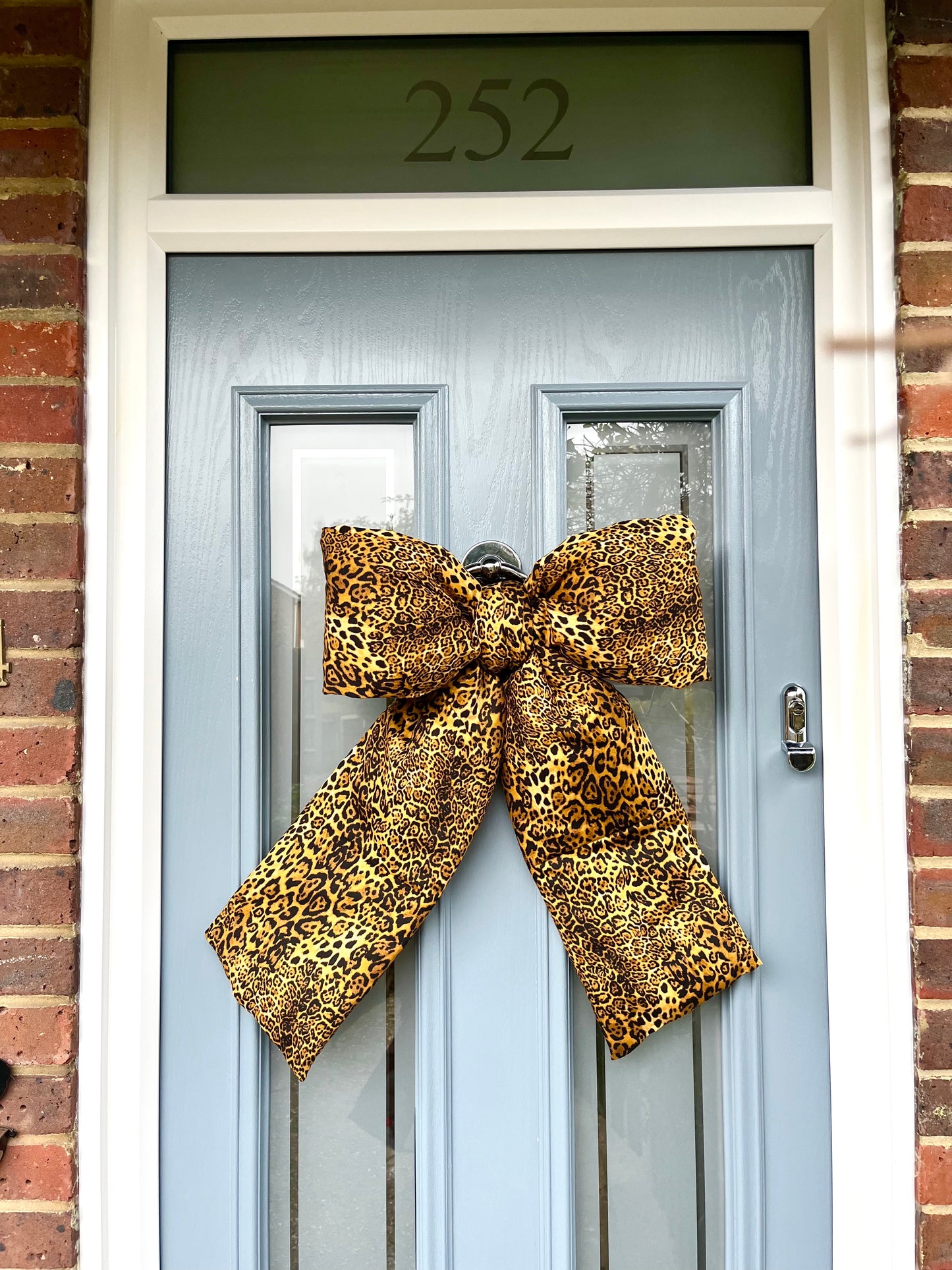Leopard Print Door Bow
