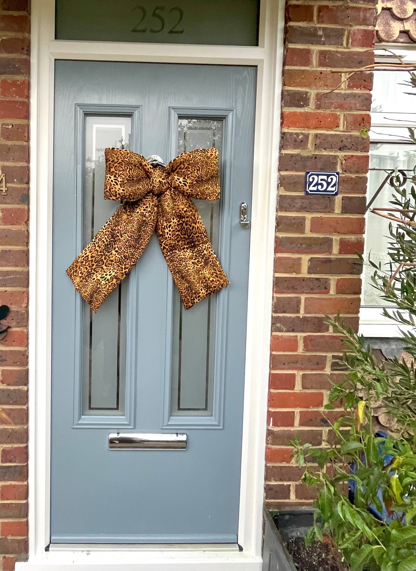 Leopard Print Door Bow