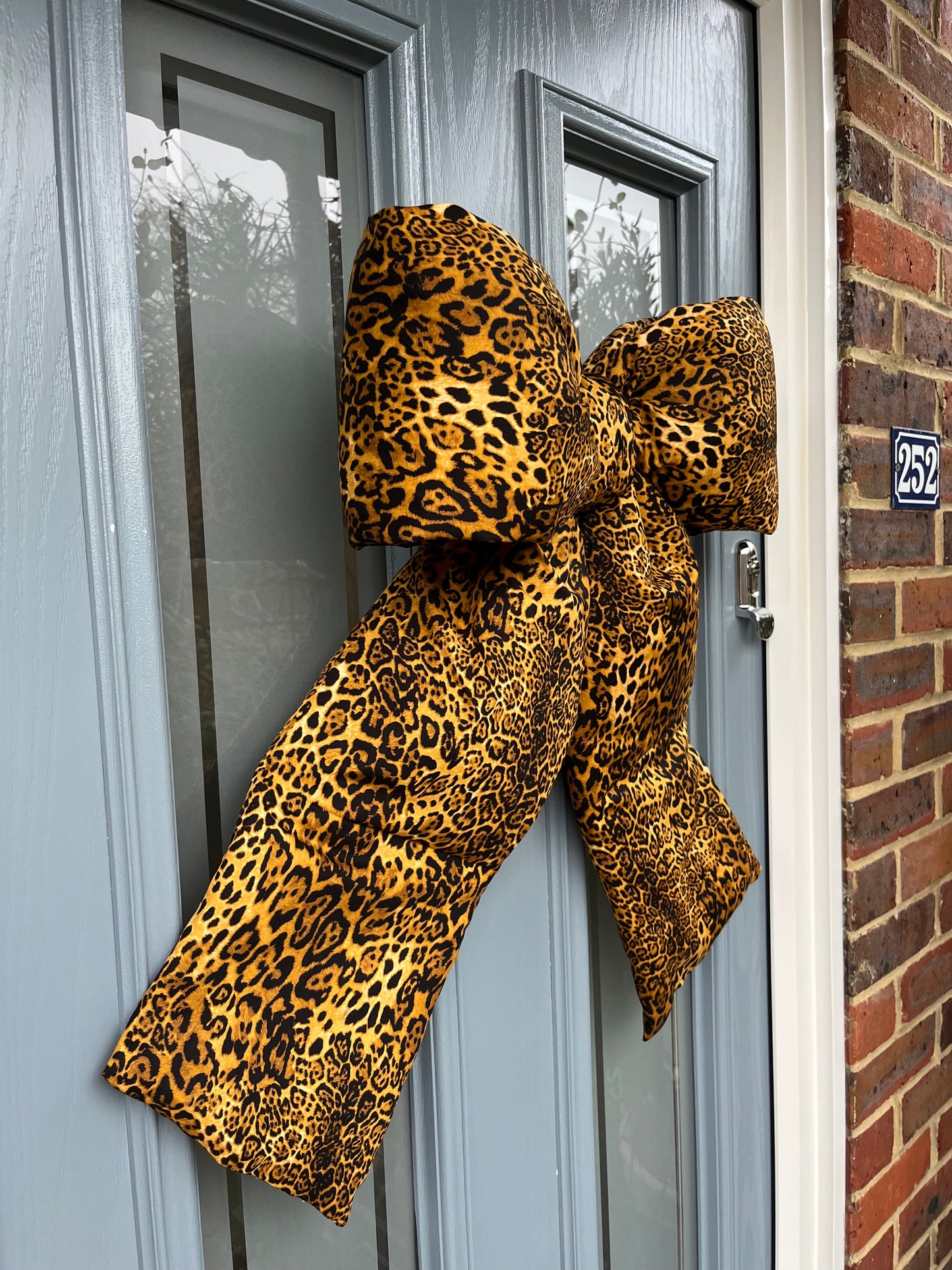 Leopard Print Door Bow