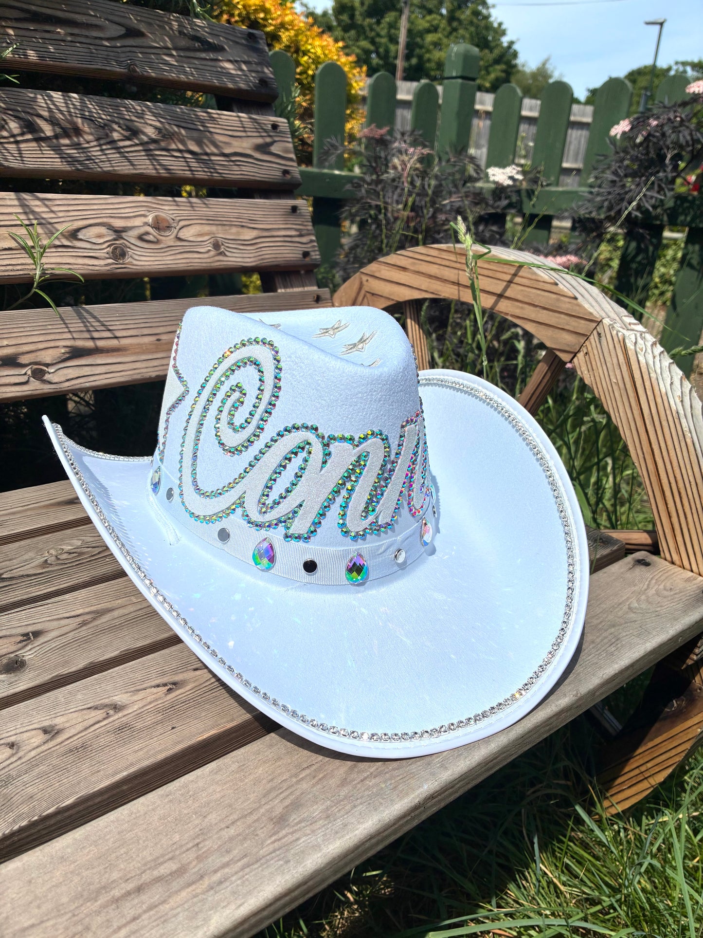 Personalised Festival White Cowboy Hat