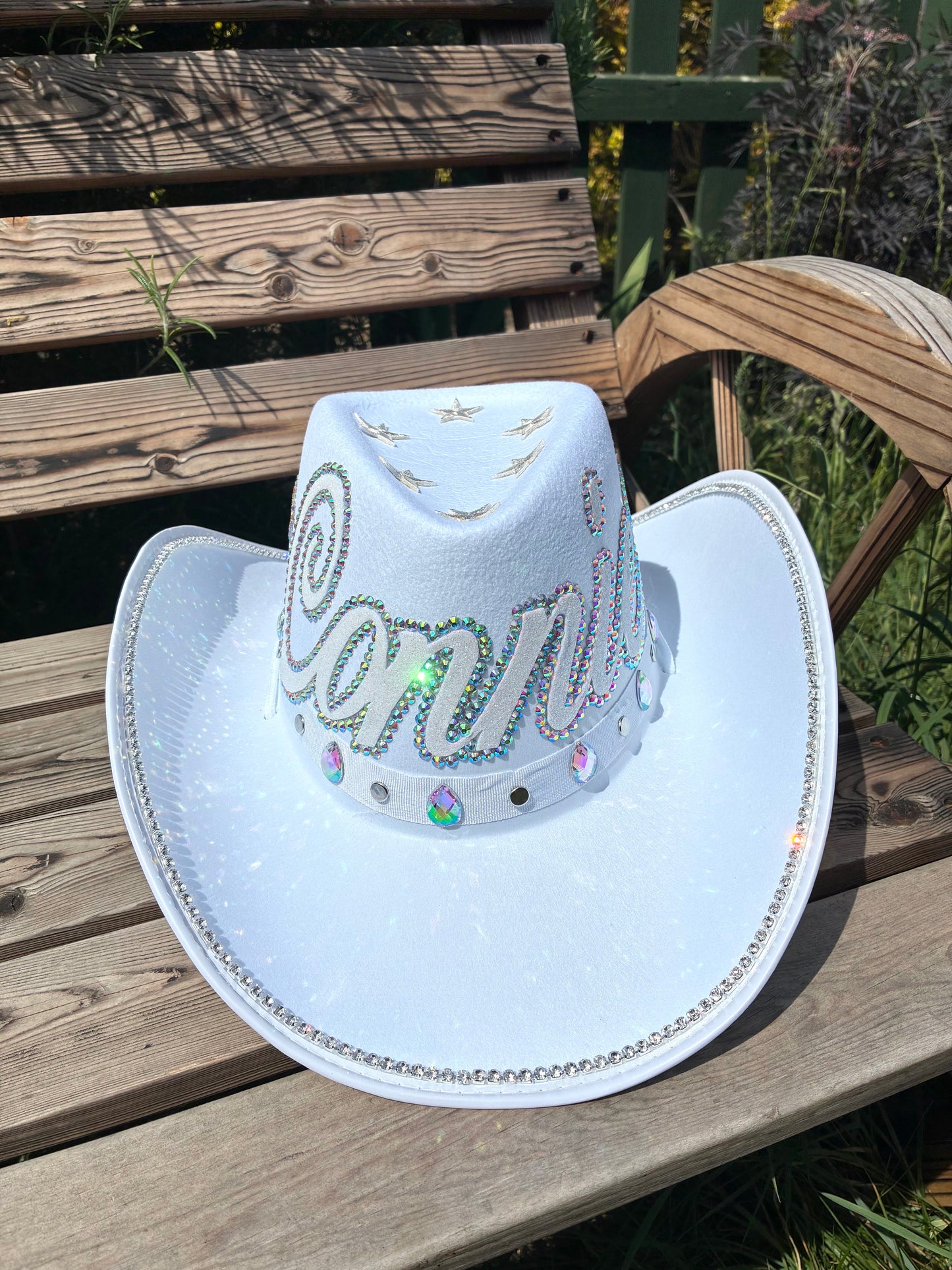 Personalised Festival White Cowboy Hat