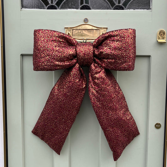 Red Glitter Door Bow