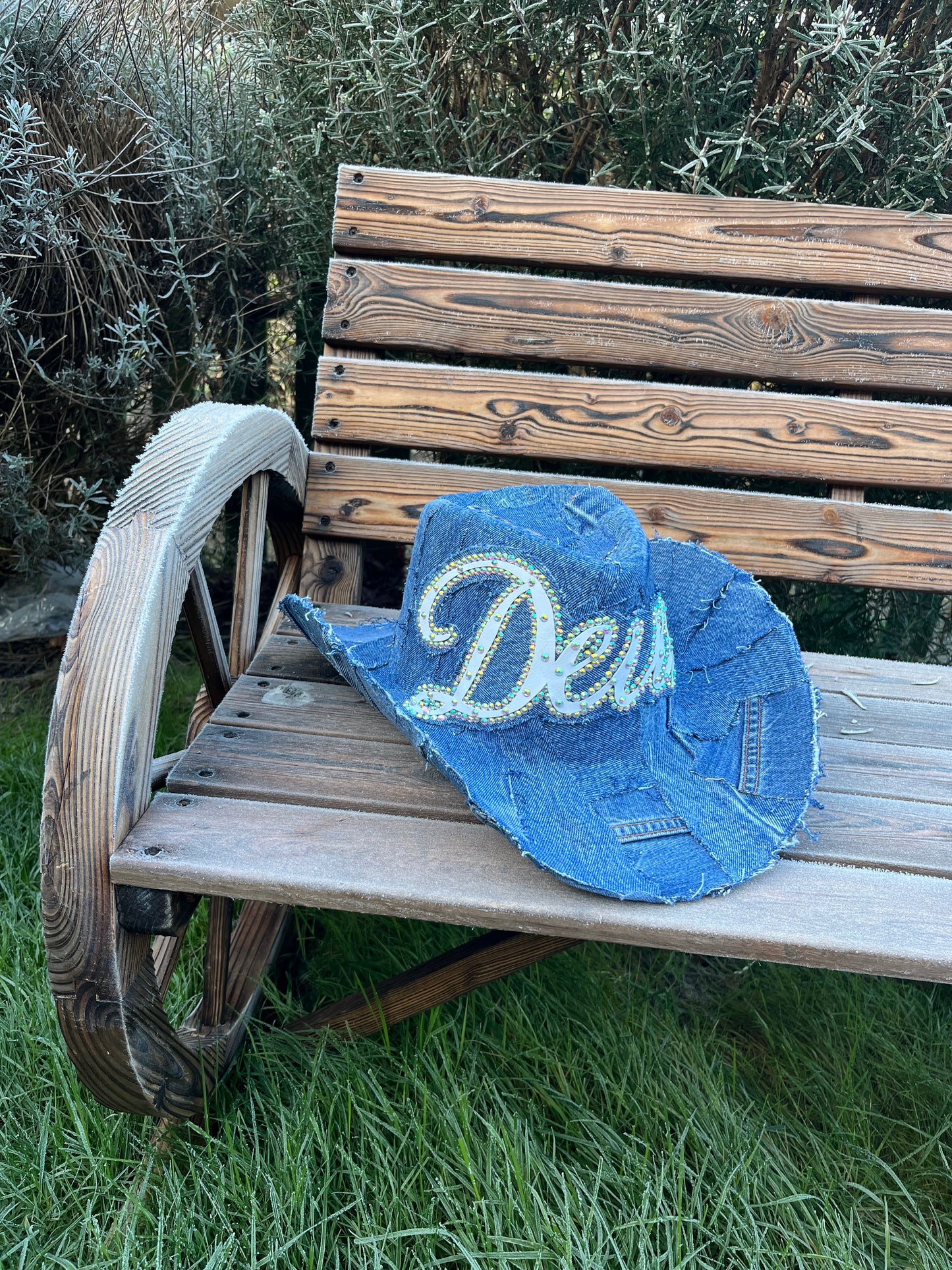 Personalised Recycled Denim Cowboy Hat