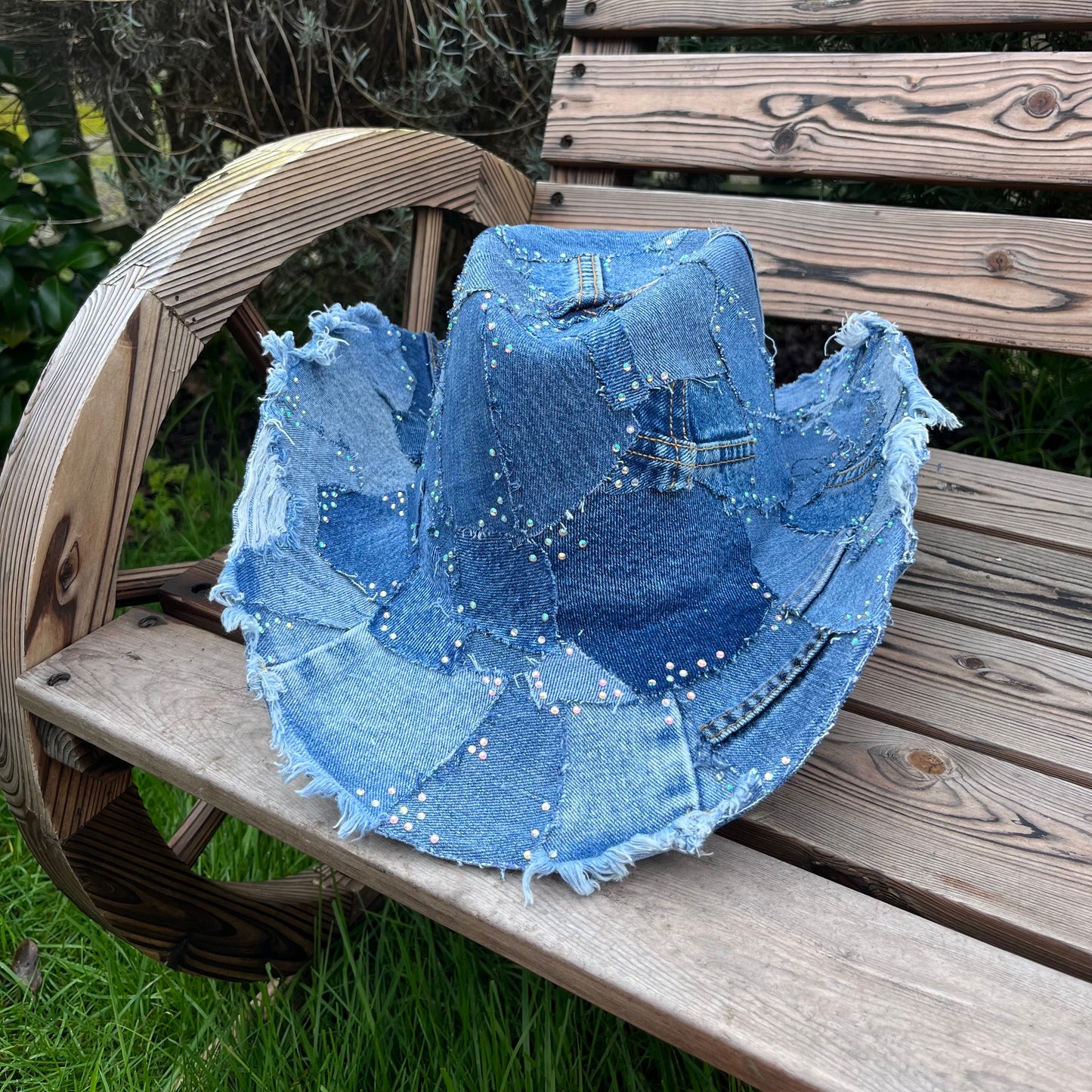 Rhinestone Denim Cowboy Hat