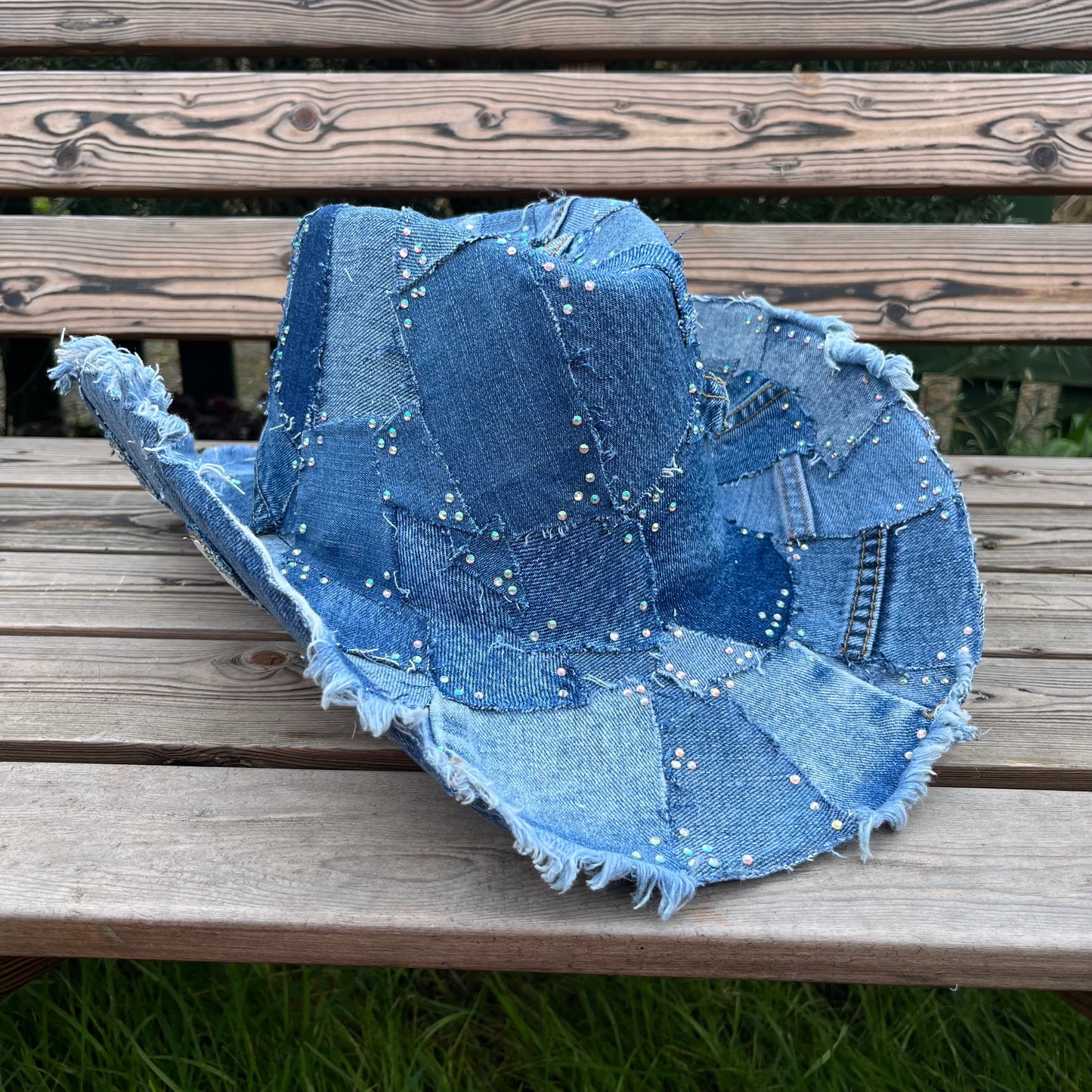 Rhinestone Denim Cowboy Hat