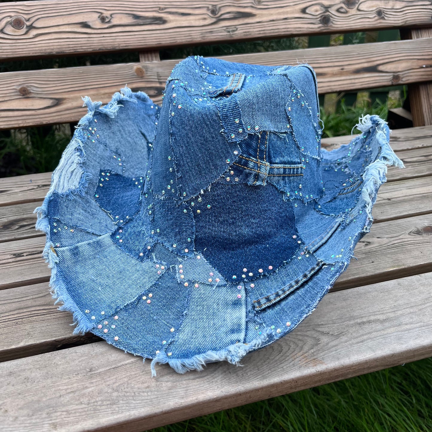 Rhinestone Denim Cowboy Hat