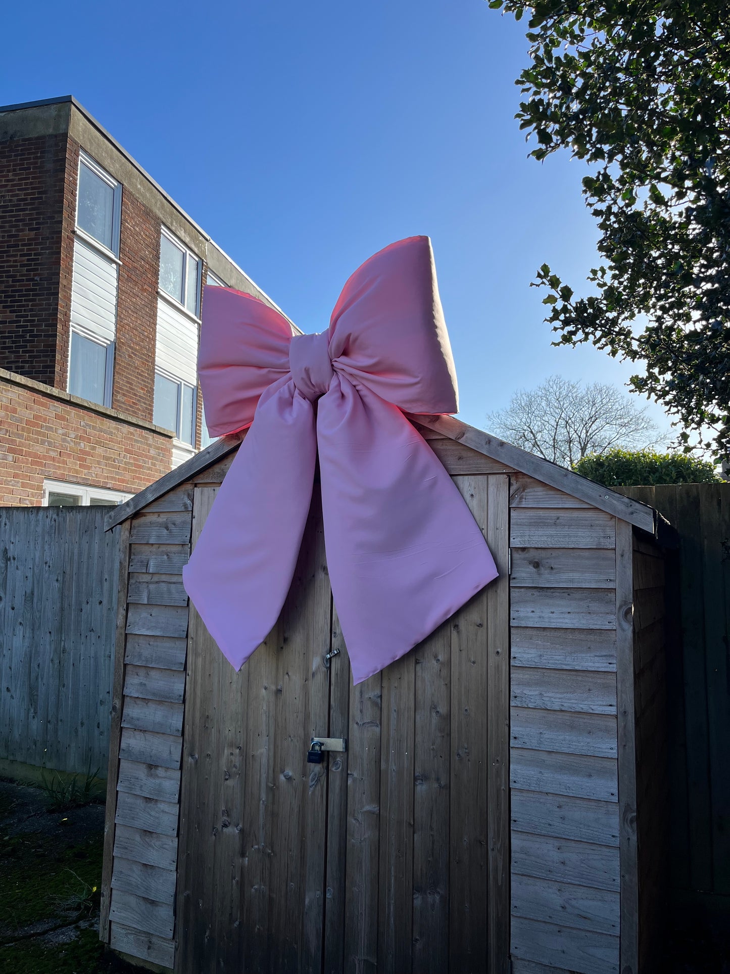 Baby Pink Polyester Giant Bow