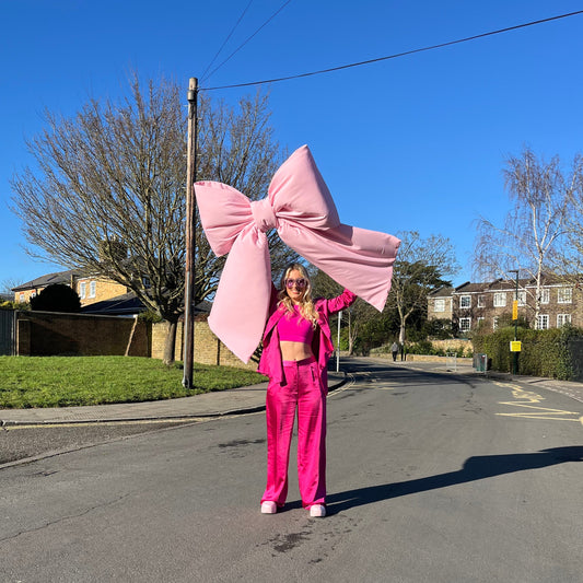 Baby Pink Polyester Giant Bow
