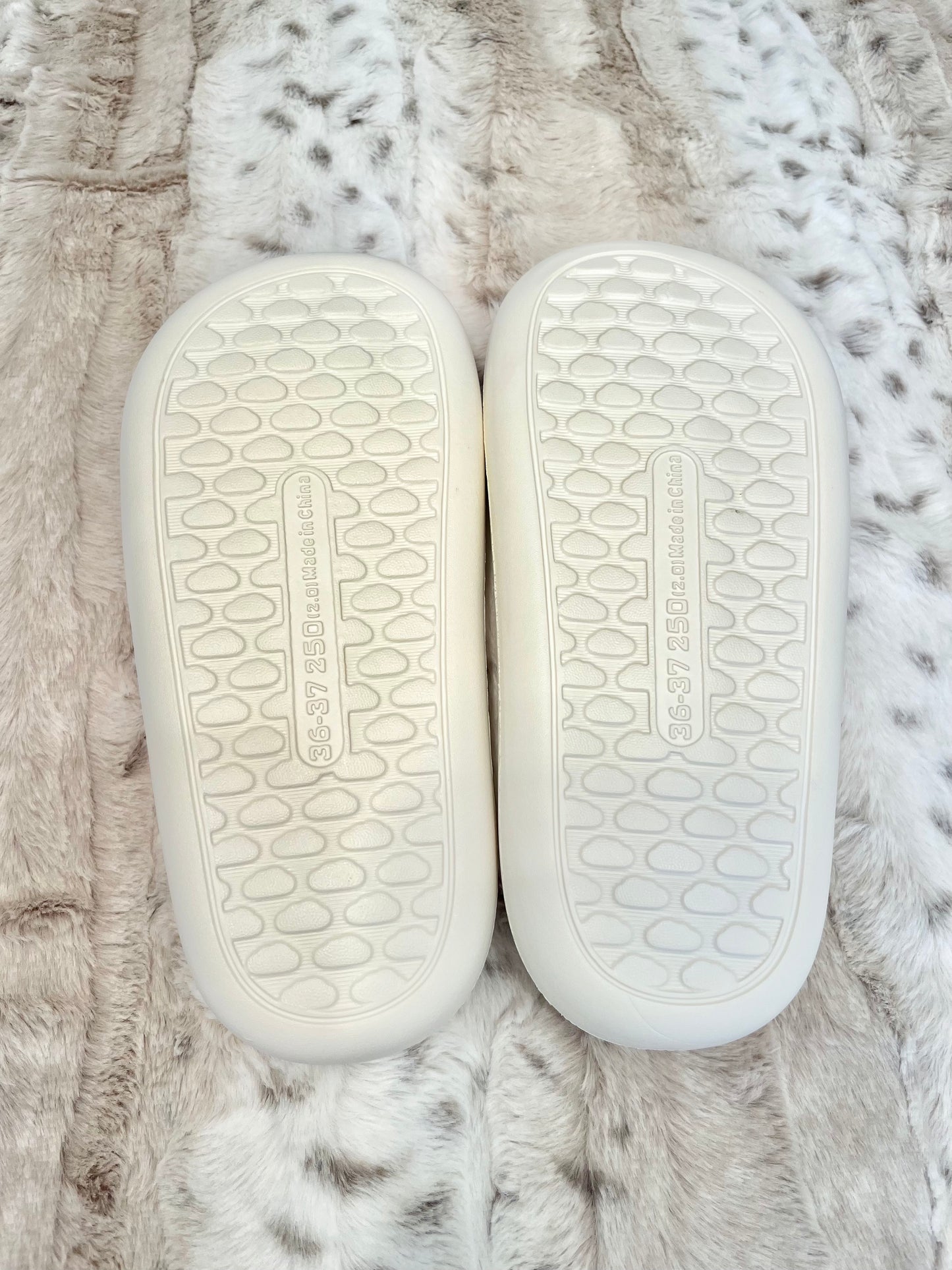 Personalised Fluffy White Slippers