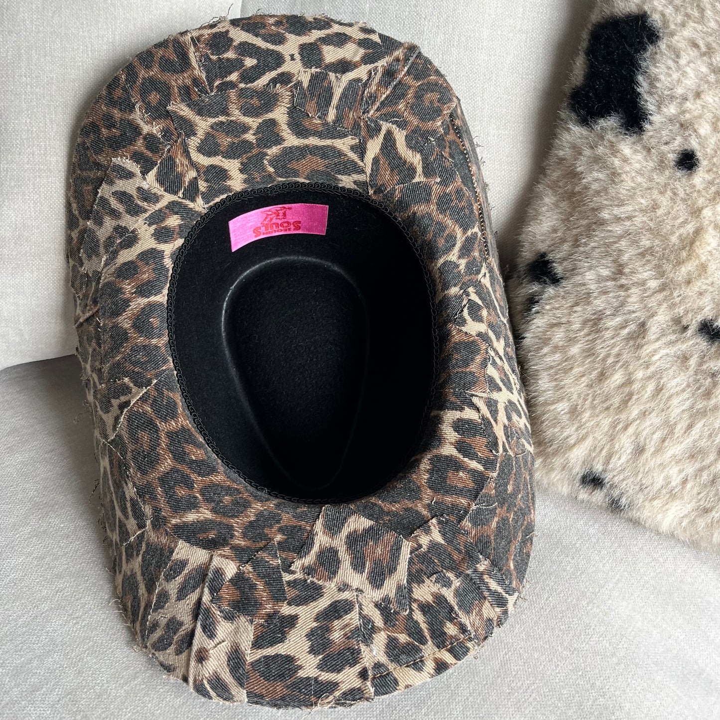 Leopard Print Denim Cowboy Hat
