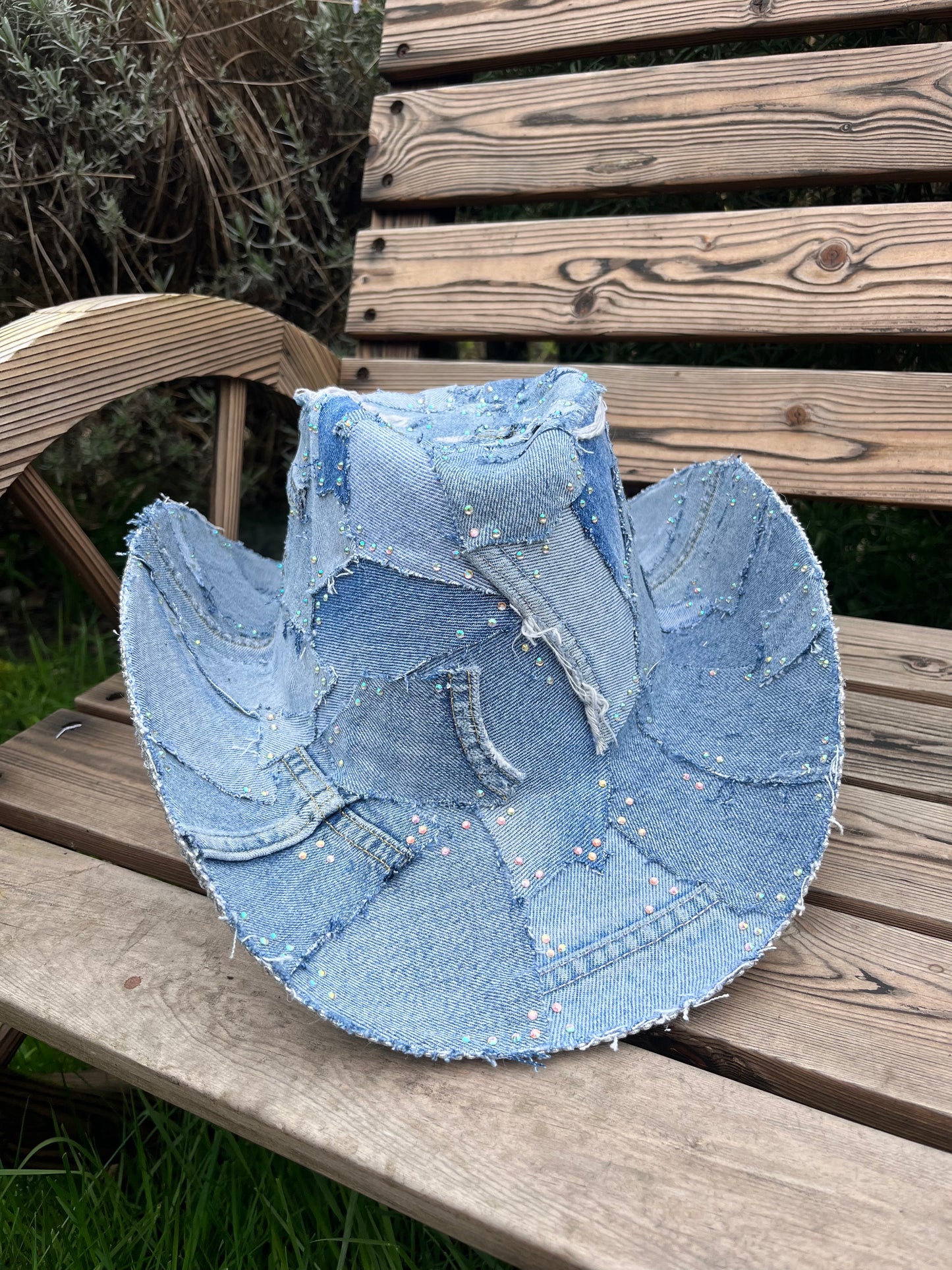 Rhinestone Base Denim Cowboy Hat
