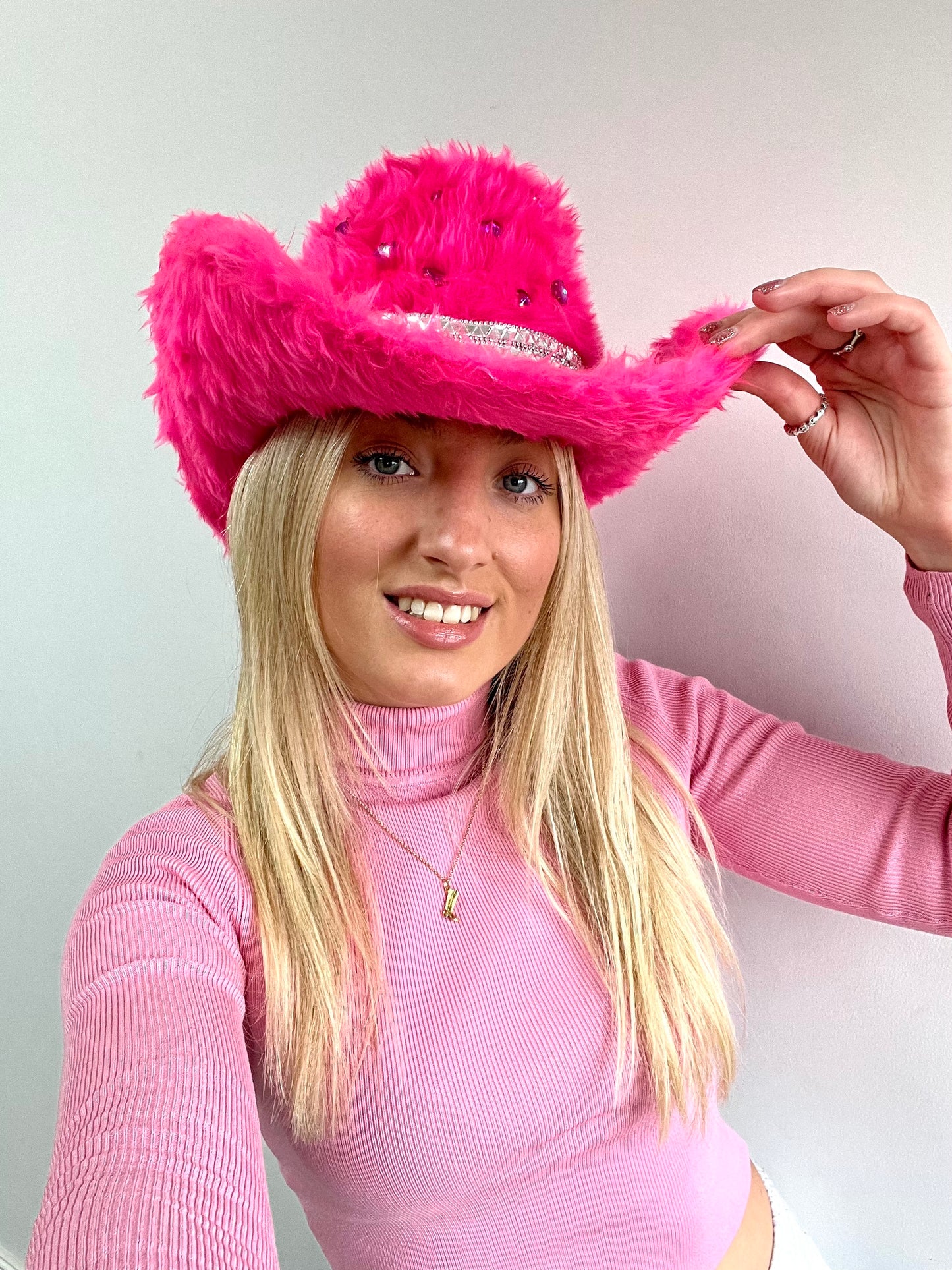 Hot Pink Fur Cowboy Hat