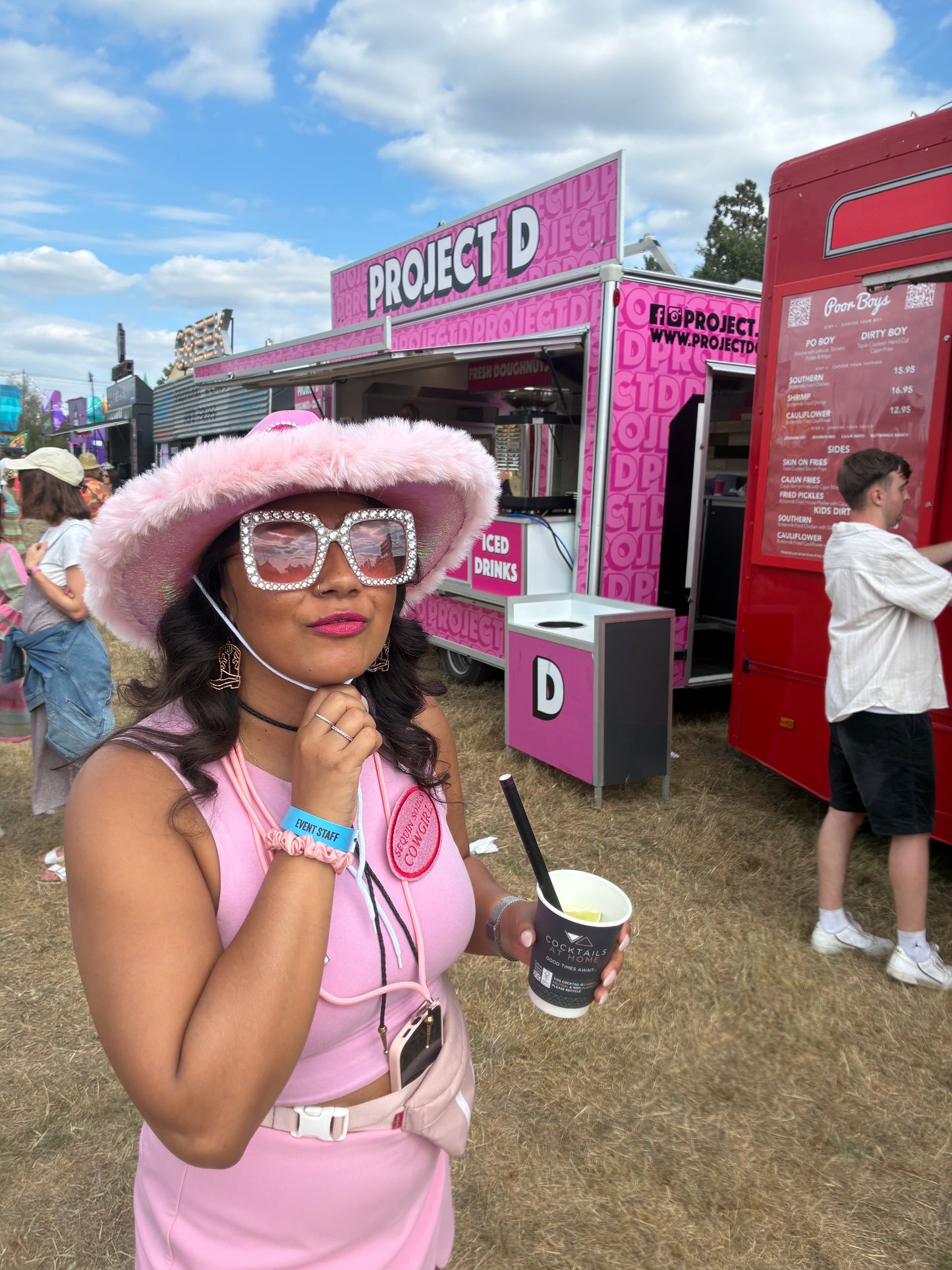 Hot Pink or Baby Pink Metallic Love Heart Cowboy Hats