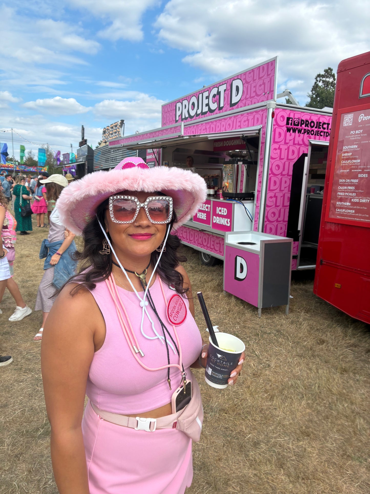 Hot Pink or Baby Pink Metallic Love Heart Cowboy Hats