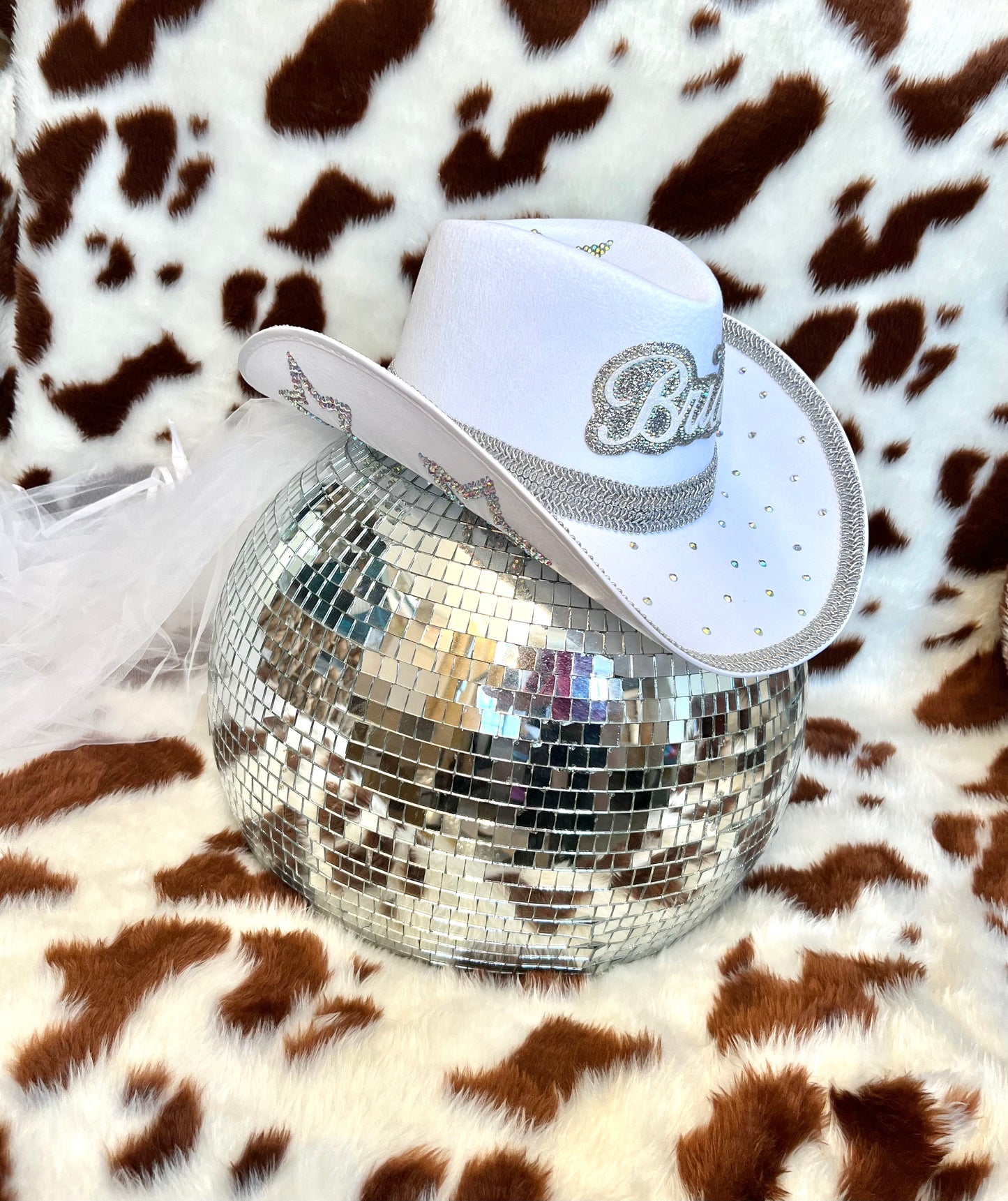 Bride To Be Cowgirl Hat With Veil
