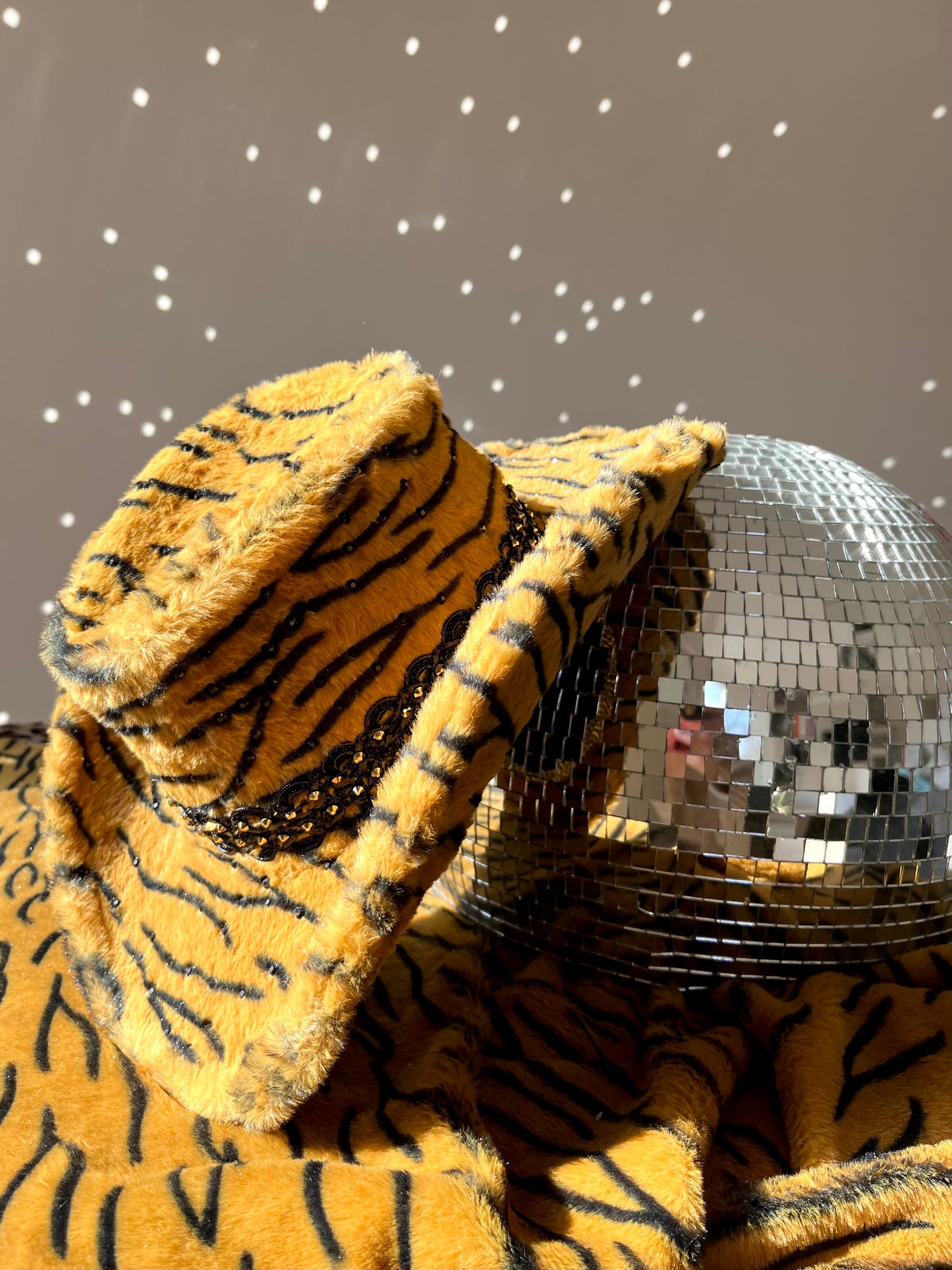 Tiger Print Fur Cowboy Hat