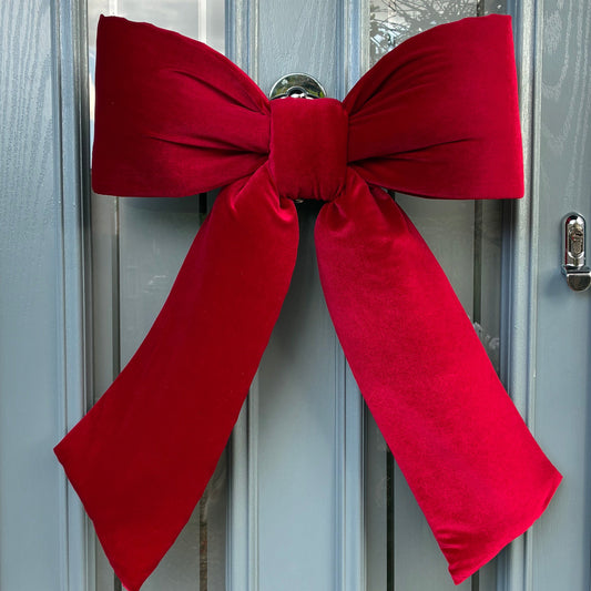 Red Velvet Door Bow
