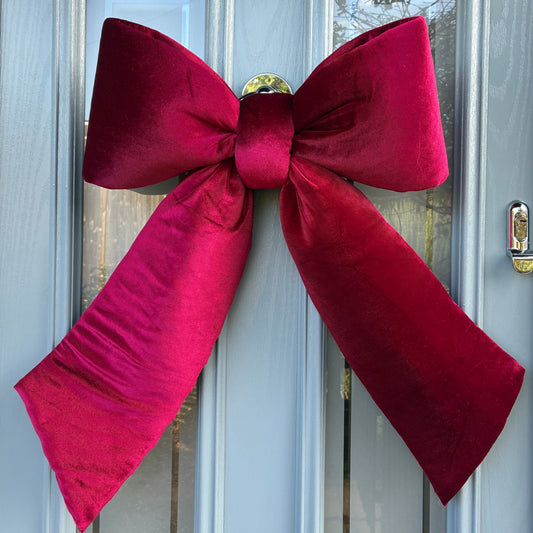 Burgundy Velvet Door Bow