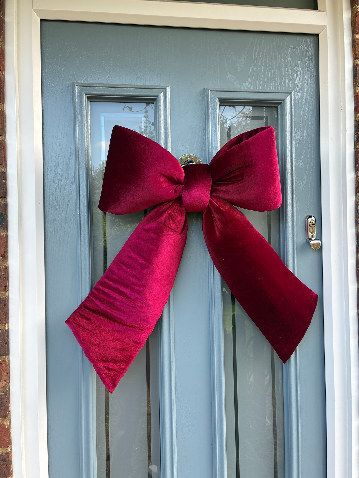 Burgundy Velvet Door Bow