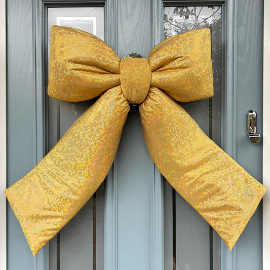Gold Metallic Door Bow