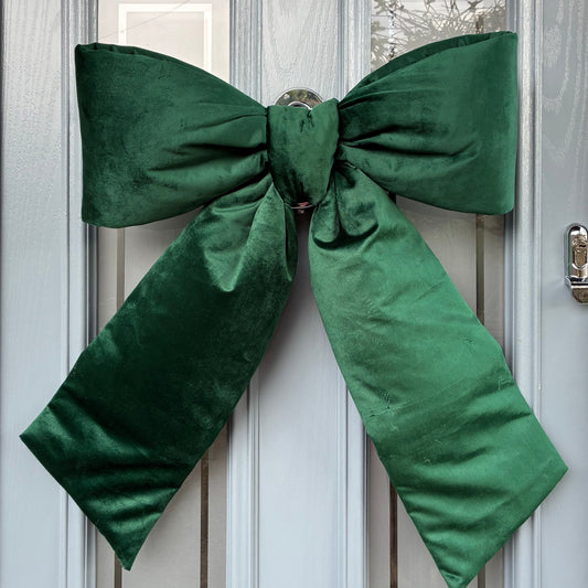 Green Velvet Door Bow